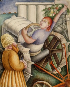 ‘Soviet Harvest Scene,’ Diego Rivera, 1928, watercolor and pencil on paper, Private Collection © 2014 Banco de México Diego Rivera Frida Kahlo Museums Trust, Mexico, D.F. / Artists Rights Society (ARS), New York